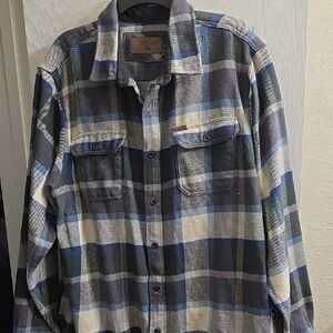 Orvis Blue and Green Plaid Flannel Shirt Jacket Size XXL